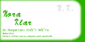 nora klar business card